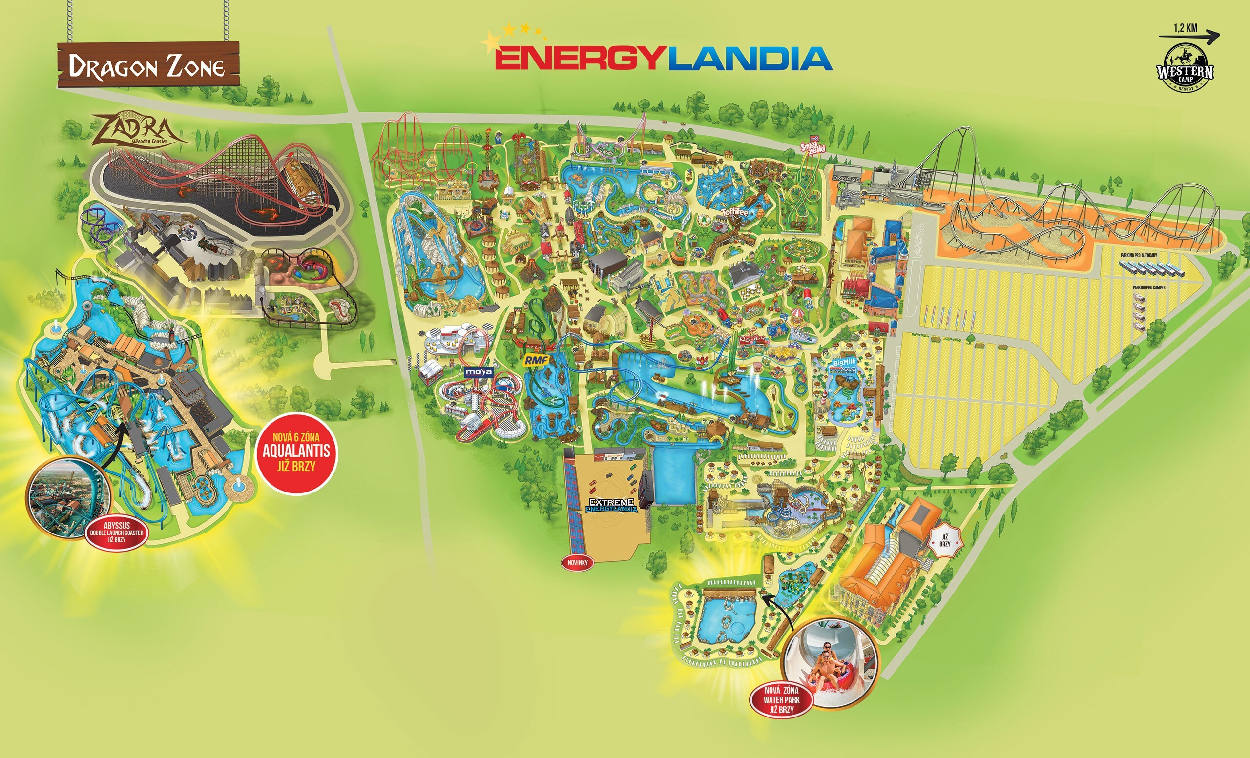 energylandia mapa Mapa Parku   ENERGYLANDIA   Rodinný Zábavny Park Polsko